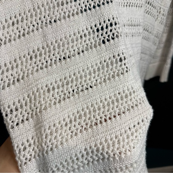Eddie Bauer White Cardigan linen/cotton hooded size L - Picture 12 of 16